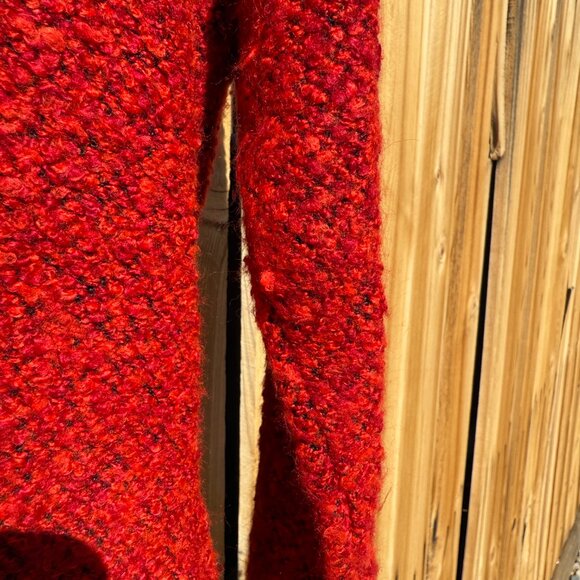 Vintage 90s Cathy Daniels Red Black Attached Cardigan Sweater | Size Large - Picture 10 of 13